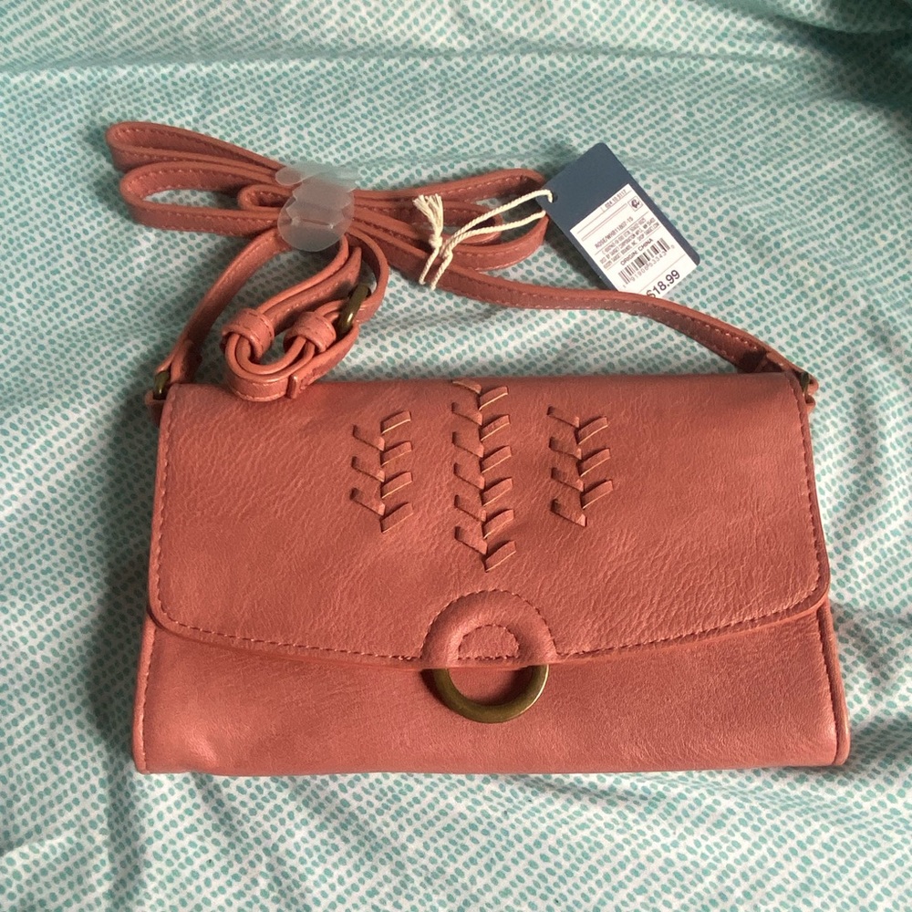 Universal Thread Snap Closure Crossbody Bag - Rose Colored